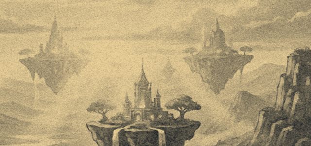 Detail aus dem Titelbild: Inselstädte über dem Wolkenmeer