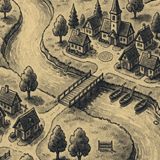 Ausschnitt der gezeichneten Karte von Dawnhaven
