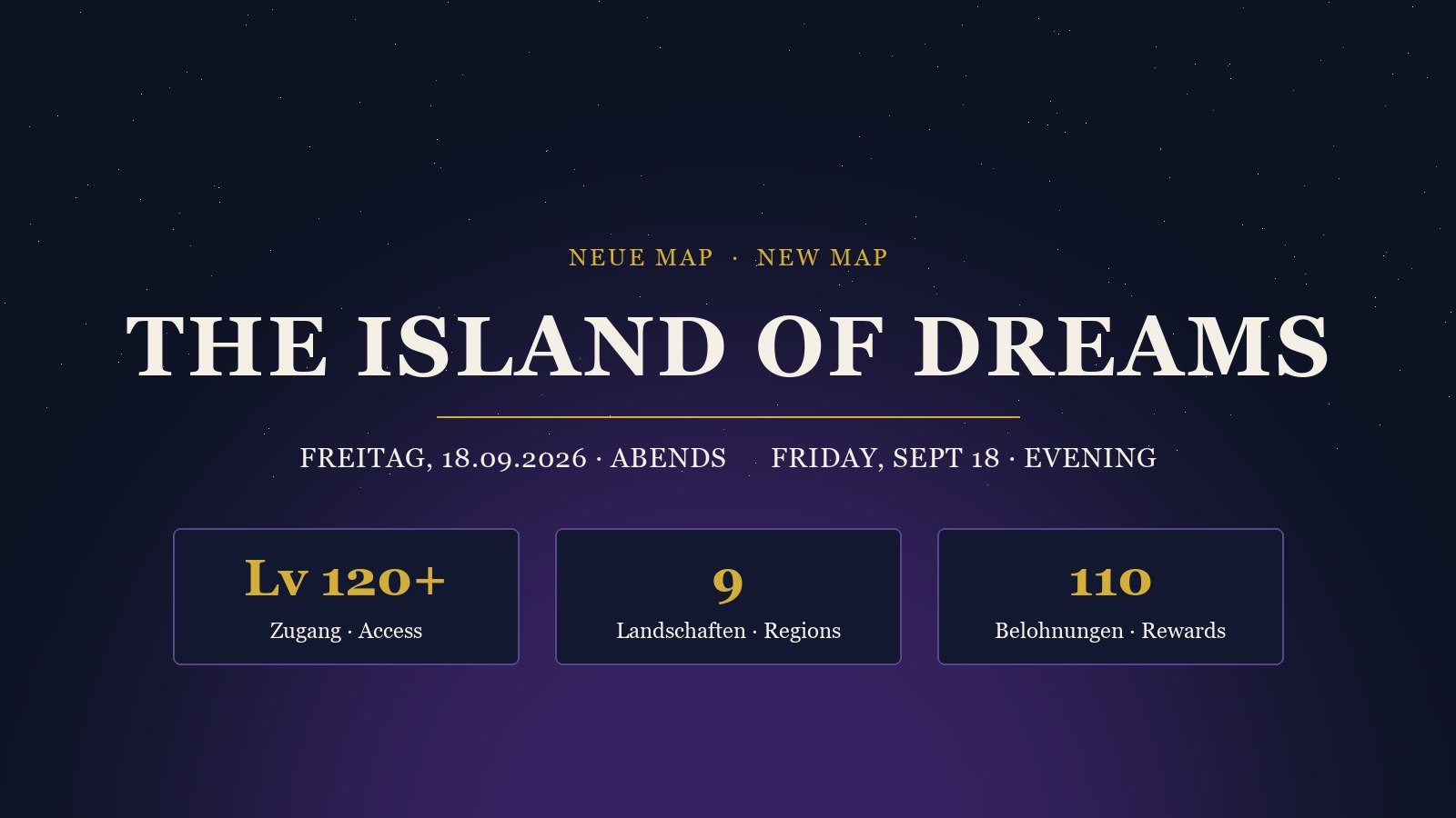 The Island of Dreams – neue Map ab Stufe 120
