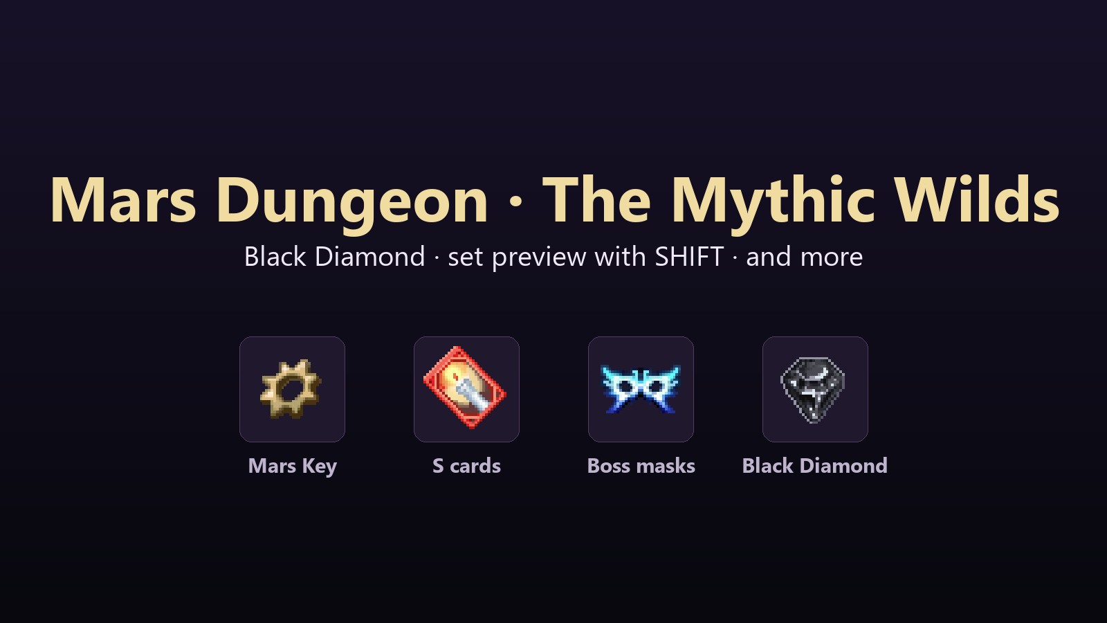 Neu in Lumenia – Mars Dungeon, The Mythic Wilds, Black Diamond